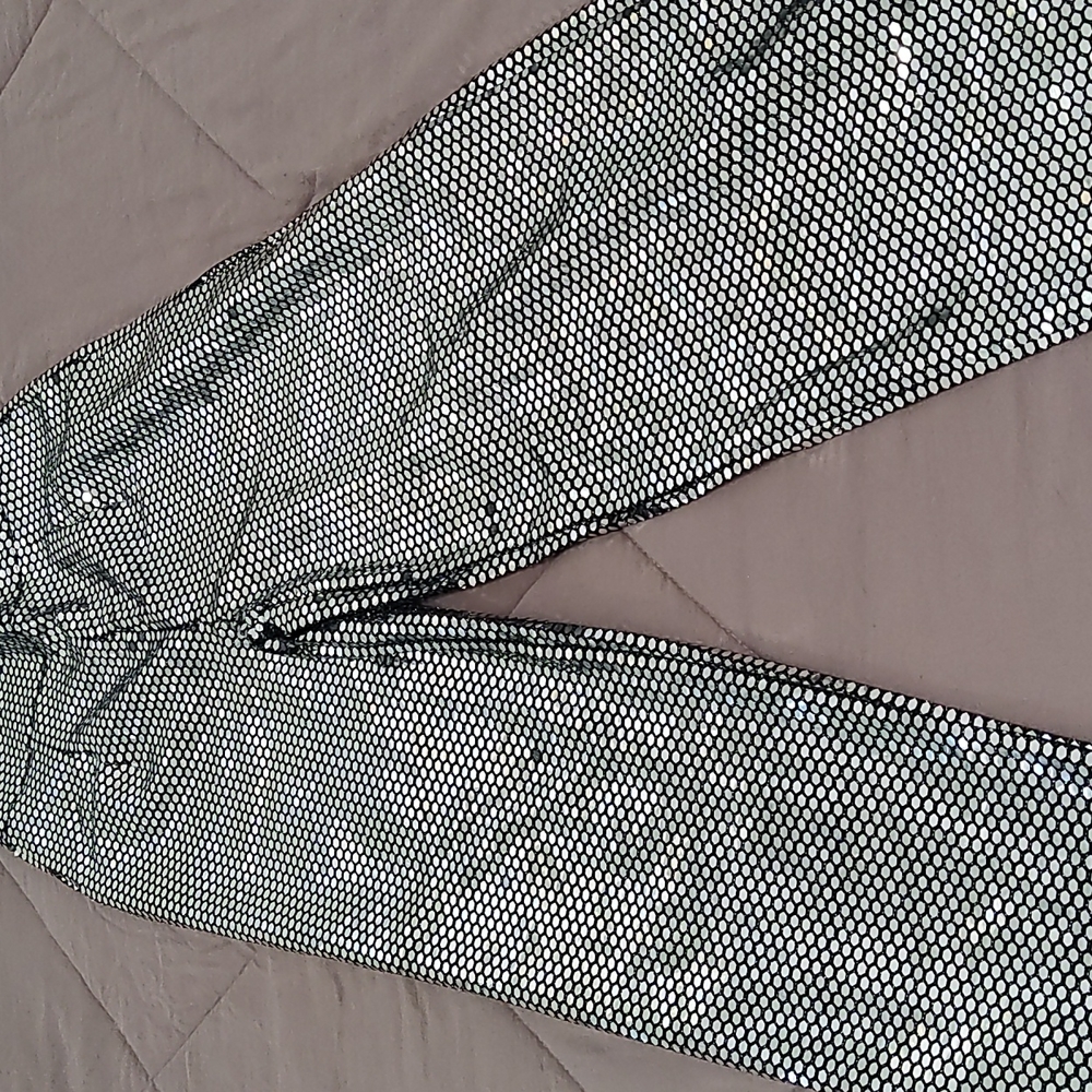 Metallic wide leg pants